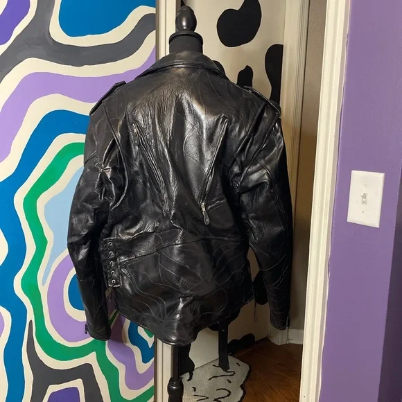 Black Buffalo Leather Jacket - Picture 3 of 4